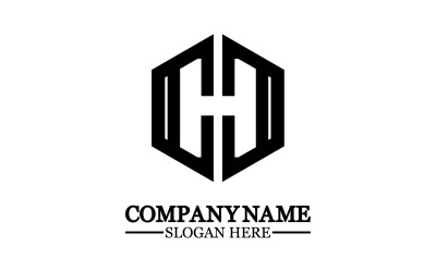 Bokstaven H logotyp ikon designmall element v22