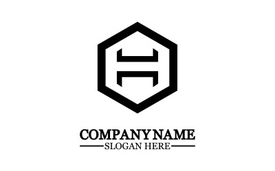 Bokstaven H logotyp ikon designmall element v34