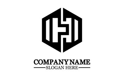 Bokstaven H logotyp ikon designmall element v3