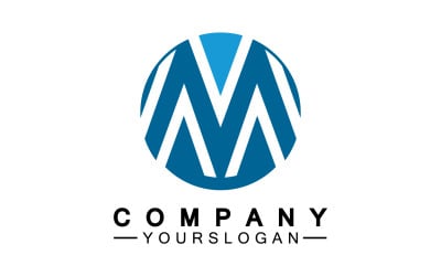 Design del logo Lettera M o identità aziendale v15