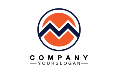 Design del logo Lettera M o identità aziendale v19