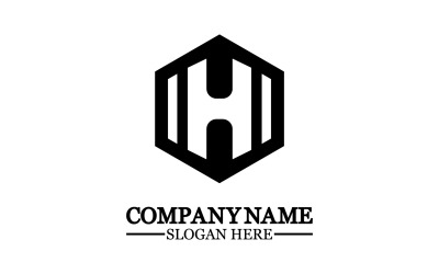 Design-Vorlagenelemente für das Logo des Buchstaben H, v23