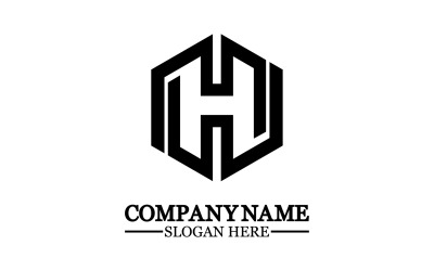 Elemente der Designvorlage für das Logo des Buchstaben H, v18