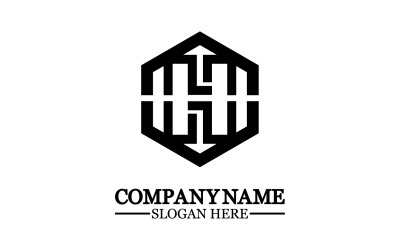 Elementi del modello di disegno dell&amp;#39;icona del logo della lettera H v21