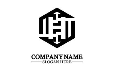 Elementos do modelo de design do ícone do logotipo da letra H v4