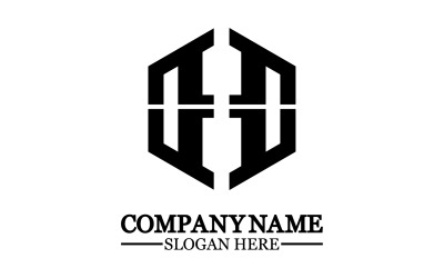 Éléments de modèle de conception d&amp;#39;icône de logo lettre H v5