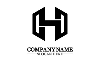 Éléments de modèle de conception d&amp;#39;icône de logo lettre H v8