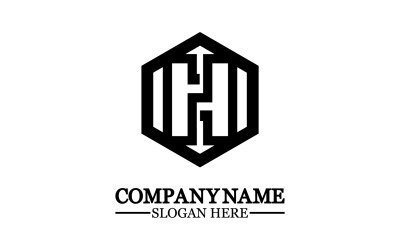 Elementy szablonu projektu ikony logo litery H v27