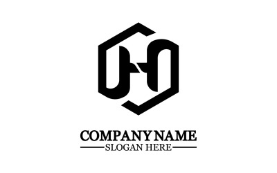 H harfi logo simge tasarım şablonu öğeleri v12