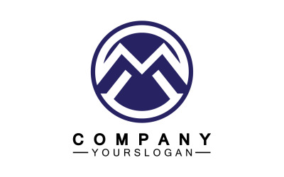 Design del logo Lettera M o identità aziendale v21