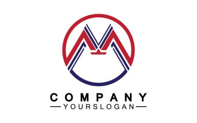 Design del logo Lettera M o identità aziendale v33