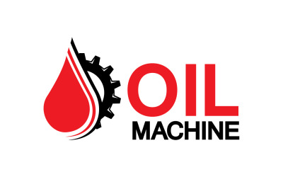Disegno del simbolo del logo Oil Gear Machine, logo goccia d&amp;#39;olio con ingranaggio vettoriale v13