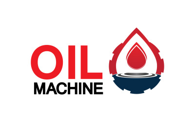 Ölgetriebemaschinen-Logo-Symboldesign, Öltropfen-Logo mit Vektorgetriebe v18