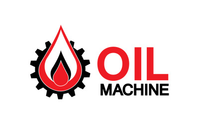 Ölgetriebemaschinen-Logo-Symboldesign, Öltropfen-Logo mit Vektorgetriebe v5