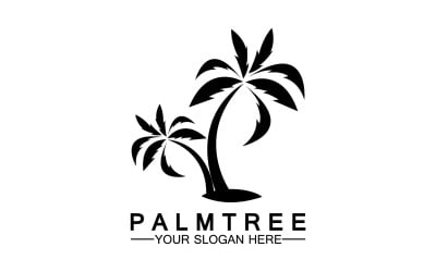Palm tree hipster vintage logo vector icon illustration v1