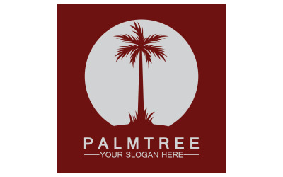 Palmträd hipster vintage logotyp vektor ikon illustration v11