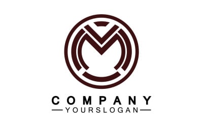 Projekt logo litery M lub identyfikacja wizualna v25