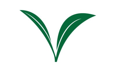 Doğal yaprak nane yeşili logo illüstrasyon tasarım vektörü v9