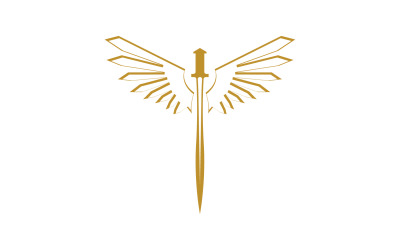 Espada com Asas. Símbolo da Espada Dourada v48