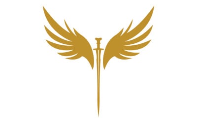 Espada con alas. Símbolo de espada dorada v20