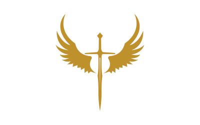 Espada con alas. Símbolo de espada dorada v2