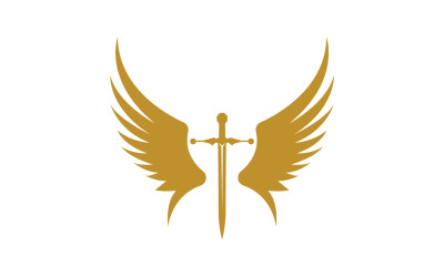 Sword with Wings. Golden Sword Symbol v1