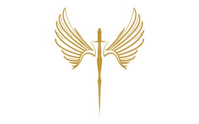 Sword with Wings. Golden Sword Symbol v31