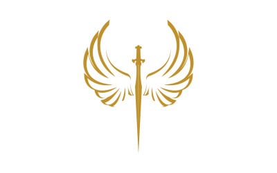 Sword with Wings. Golden Sword Symbol v46