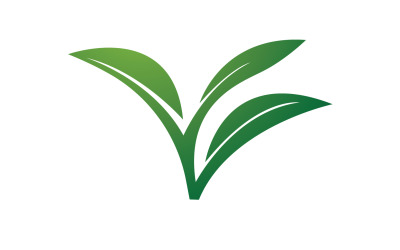 天然叶薄荷绿标志插画设计矢量 v1
