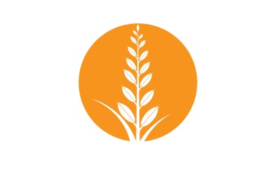 Elemento decorativo de cosecha de espigas de trigo dorado v21