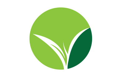 Folha natural hortelã verde logotipo ilustração design vetor v33