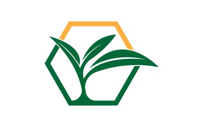 Naturalny liść mięty zielone logo ilustracja projekt wektor v30