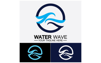Ocean Wave logó sablon vektor v4