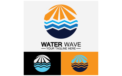 Ocean Wave Logo Vorlage Vektor v5