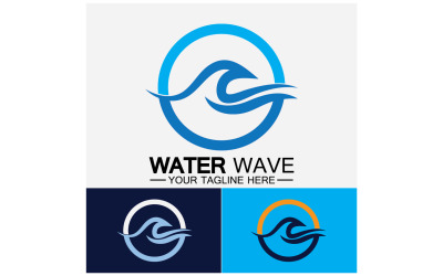 Ocean Wave logotyp mall vektor v15