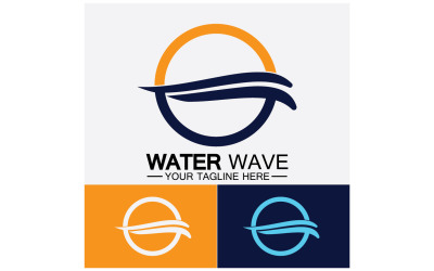 Ocean Wave logotyp mall vektor v9