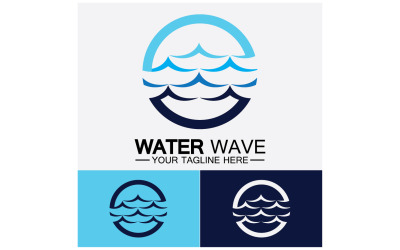 Вектор шаблона логотипа Ocean Wave v6