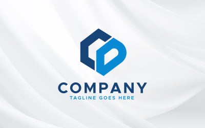 CD harfi minimal logo tasarım şablonu
