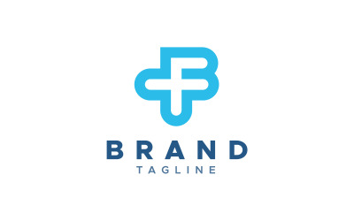 Modèle de conception de logo médical plus marque lettre B