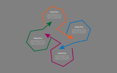 Polygon style 3 step infographic design.