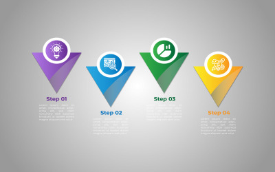 Progettazione di elementi infografici vettoriali in stile triangolo.