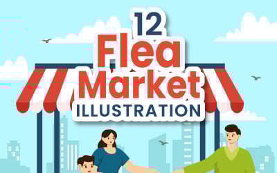 12 Illustrazione del mercato delle pulci