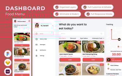 Sabores - Panel de menú de comida V2