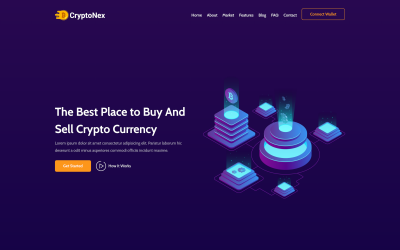 CryptoNex - Modèle de page de destination crypto
