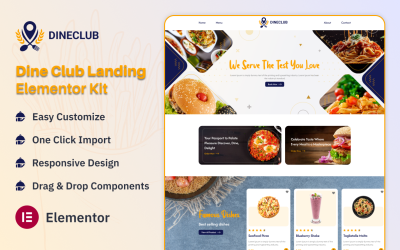 Dineclub Restaurant Landing Page