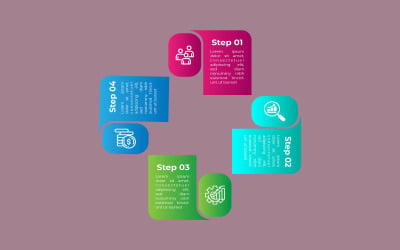 Diseño de elementos infográficos de negocios vectoriales de estilo cuadrado vectorial.