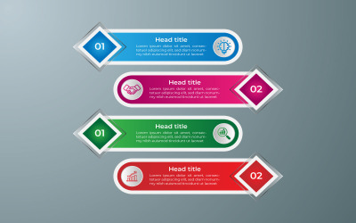Enkel vektor fyrkantig stil vektor infographic malldesign.