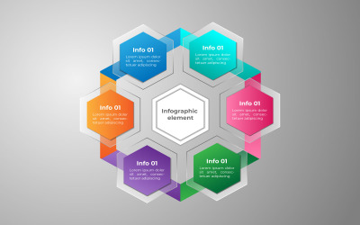 Глянцевый дизайн бизнес-инфографики в стиле многоугольника.