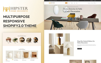 Hipster – Bútor belső és lakberendezési üzlet Többcélú Shopify 2.0 reszponzív téma
