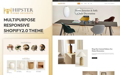Hipster - Magasin de meubles d&amp;#39;intérieur et de décoration intérieure Thème réactif Shopify 2.0 polyvalent